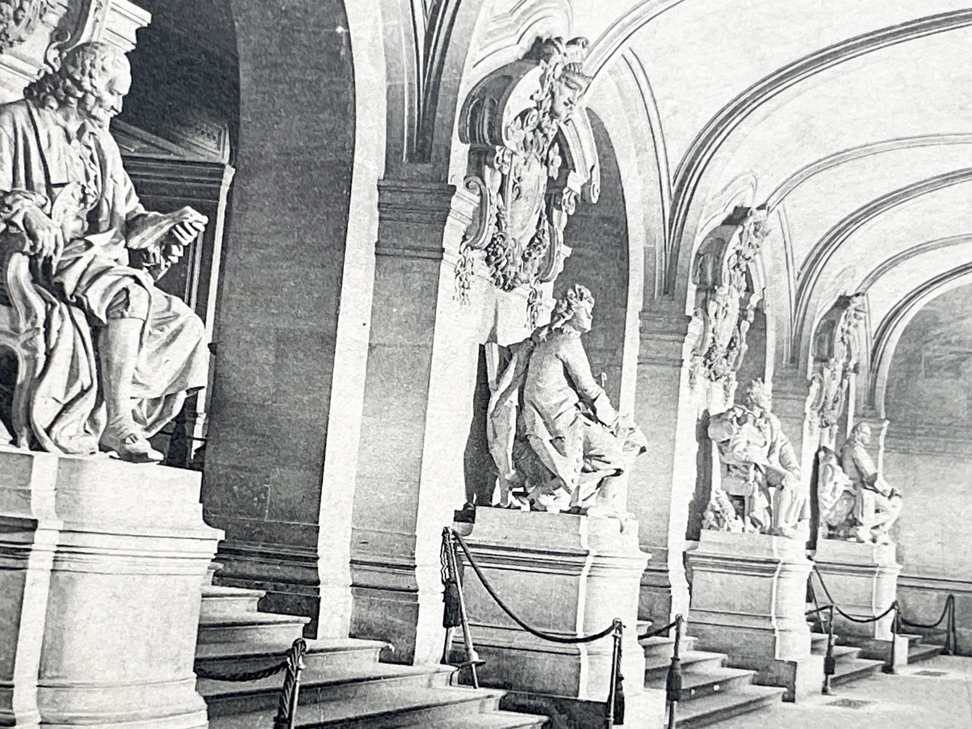 1910s - Paris Opera House Vestibule - French Landmark Architecture Postcard - Grand Opéra Garnier Hall View - Vintage Black and White
