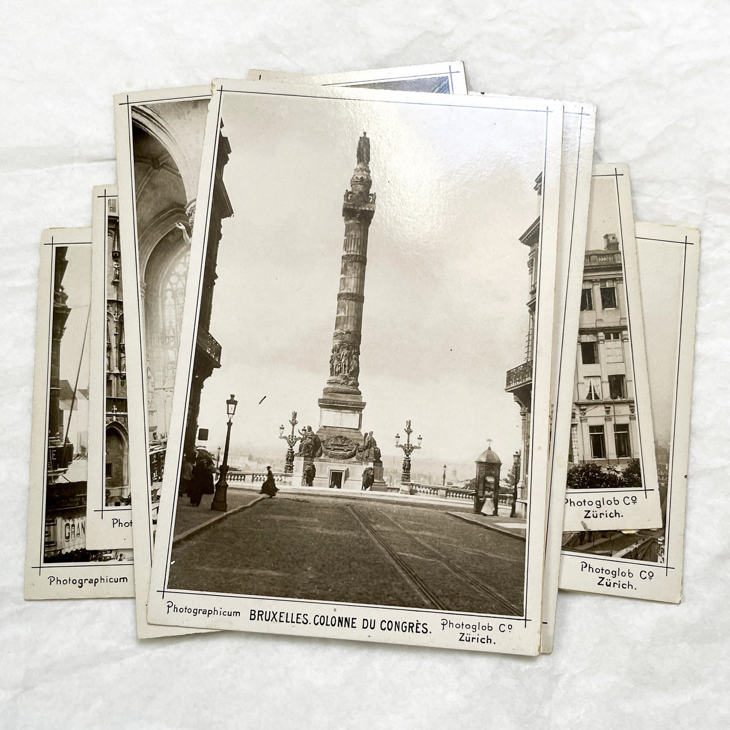 1900s - 7 Vintage Brussels Photos - Historic Belgian City Views - Grand Place, Bourse, Palais de Justice - Photoglob Co Zürich Prints