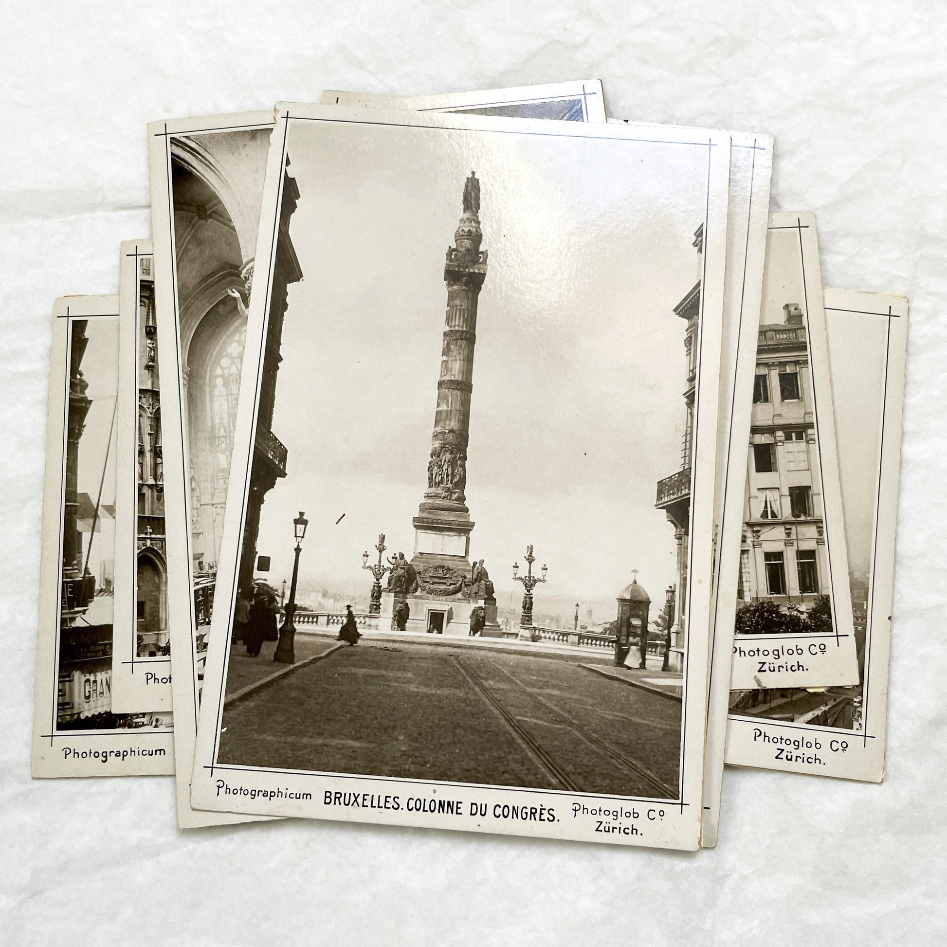 1900s - 7 Vintage Brussels Photos - Historic Belgian City Views - Grand Place, Bourse, Palais de Justice - Photoglob Co Zürich Prints