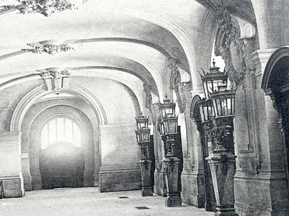 1910s - Paris Opera House Vestibule - French Landmark Architecture Postcard - Grand Opéra Garnier Hall View - Vintage Black and White