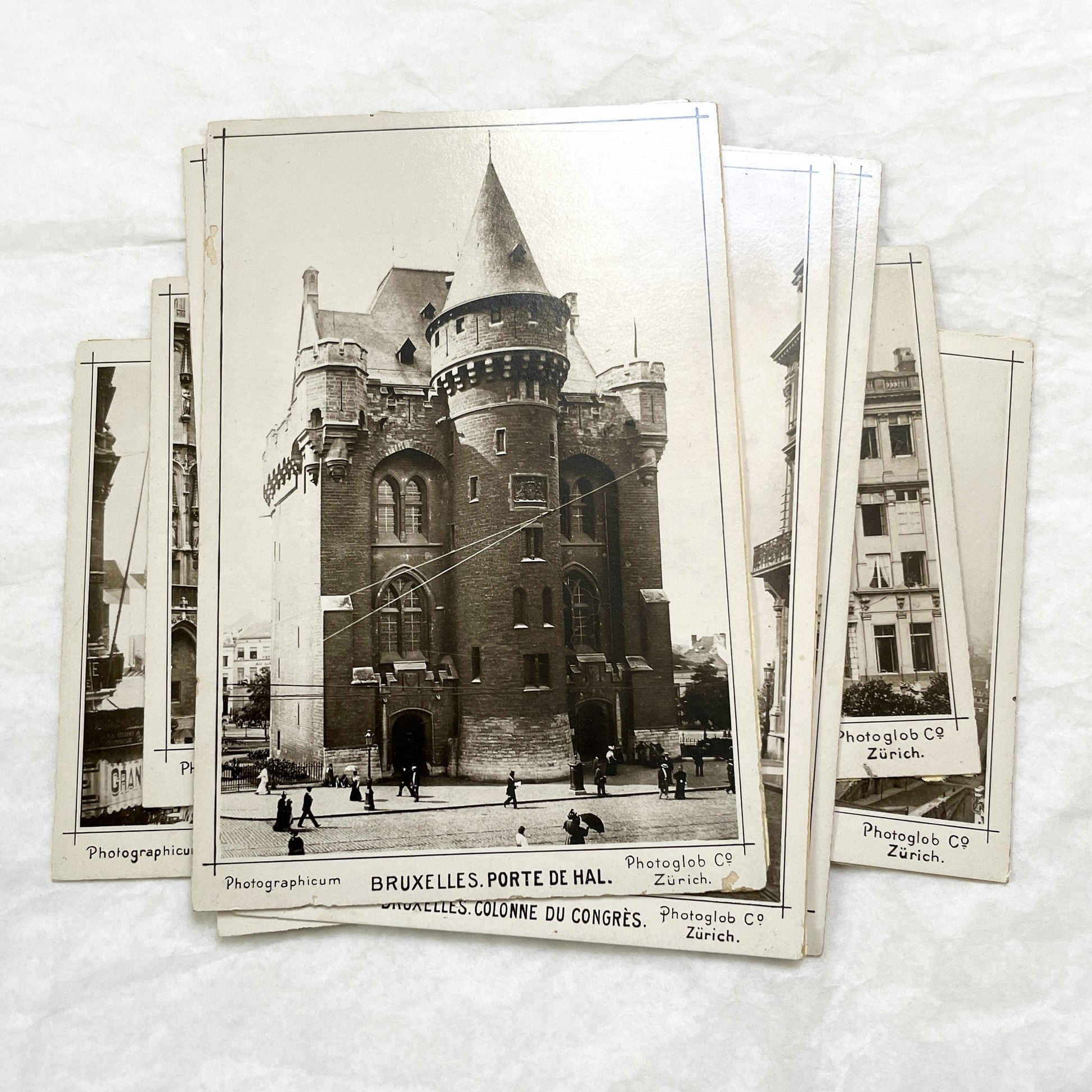 1900s - 7 Vintage Brussels Photos - Historic Belgian City Views - Grand Place, Bourse, Palais de Justice - Photoglob Co Zürich Prints