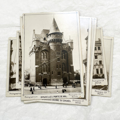 1900s - 7 Vintage Brussels Photos - Historic Belgian City Views - Grand Place, Bourse, Palais de Justice - Photoglob Co Zürich Prints