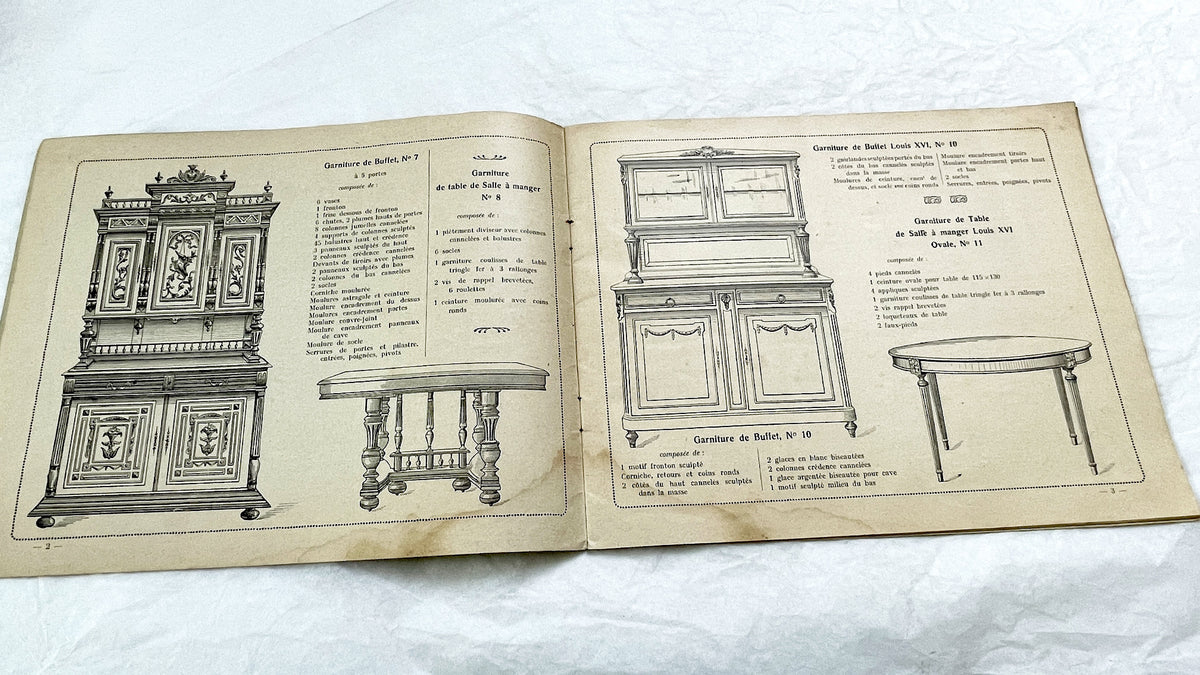 1930s - Vintage French Cabinetry Catalog Album - Antique Furniture Hardware - Wood Turnings - Sculptures - Architectural Moldings