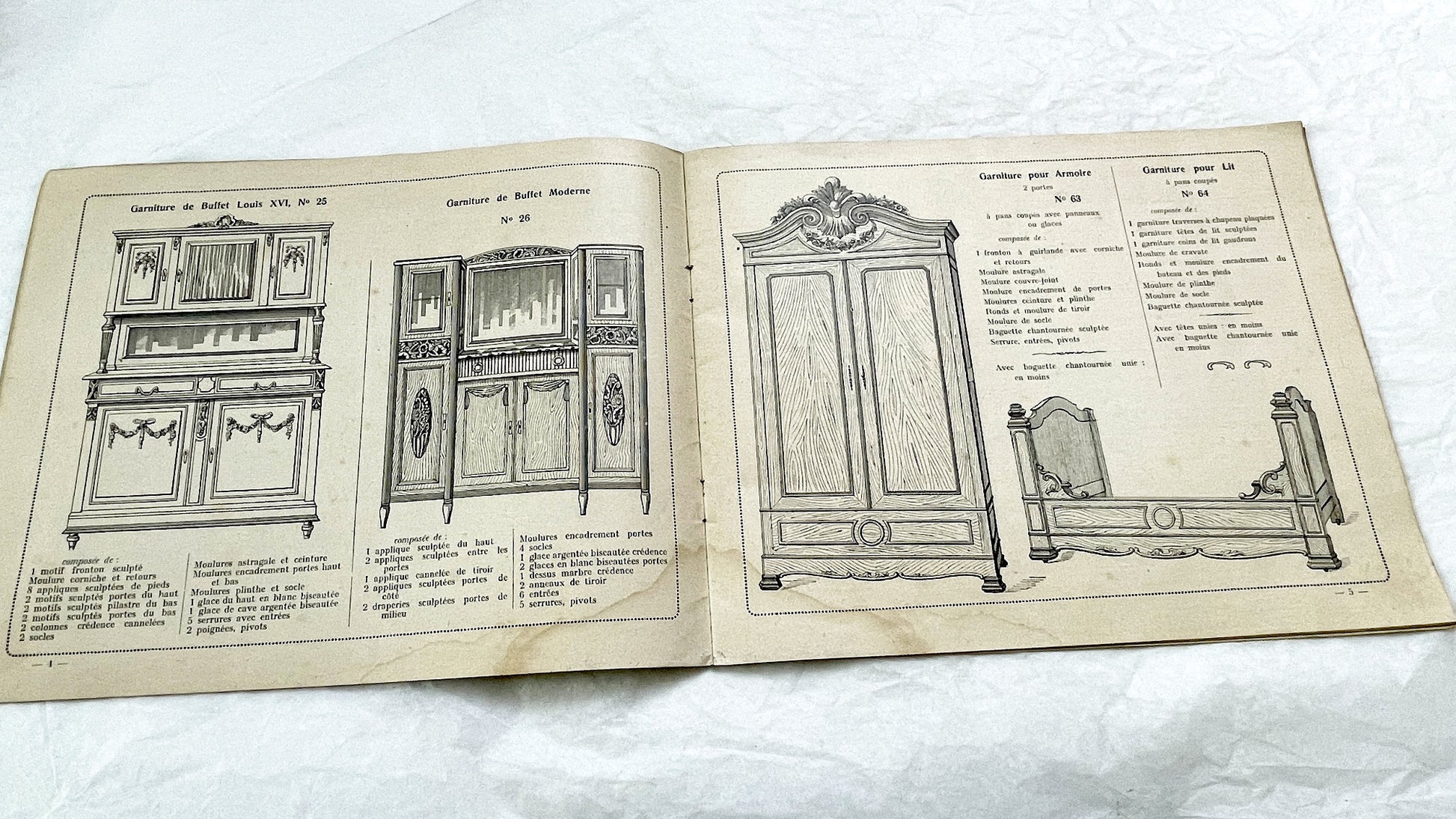 1930s - Vintage French Cabinetry Catalog Album - Antique Furniture Hardware - Wood Turnings - Sculptures - Architectural Moldings
