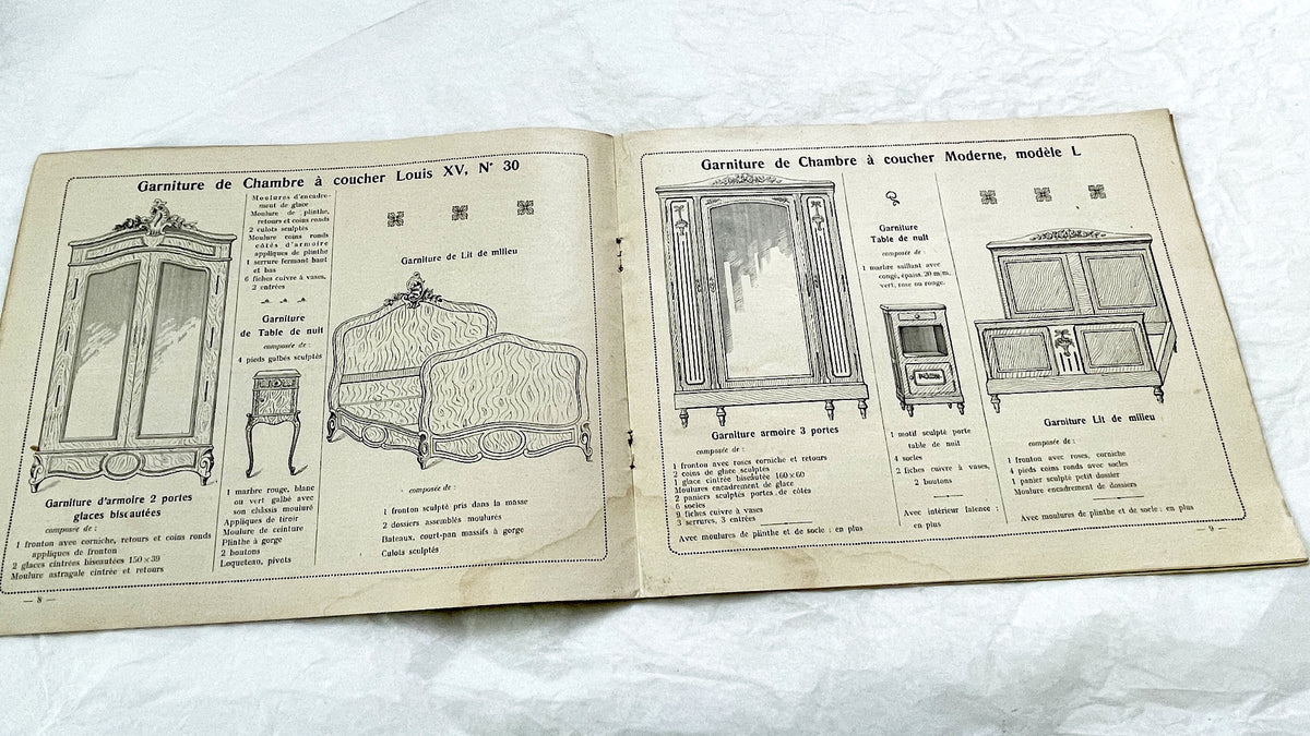1930s - Vintage French Cabinetry Catalog Album - Antique Furniture Hardware - Wood Turnings - Sculptures - Architectural Moldings