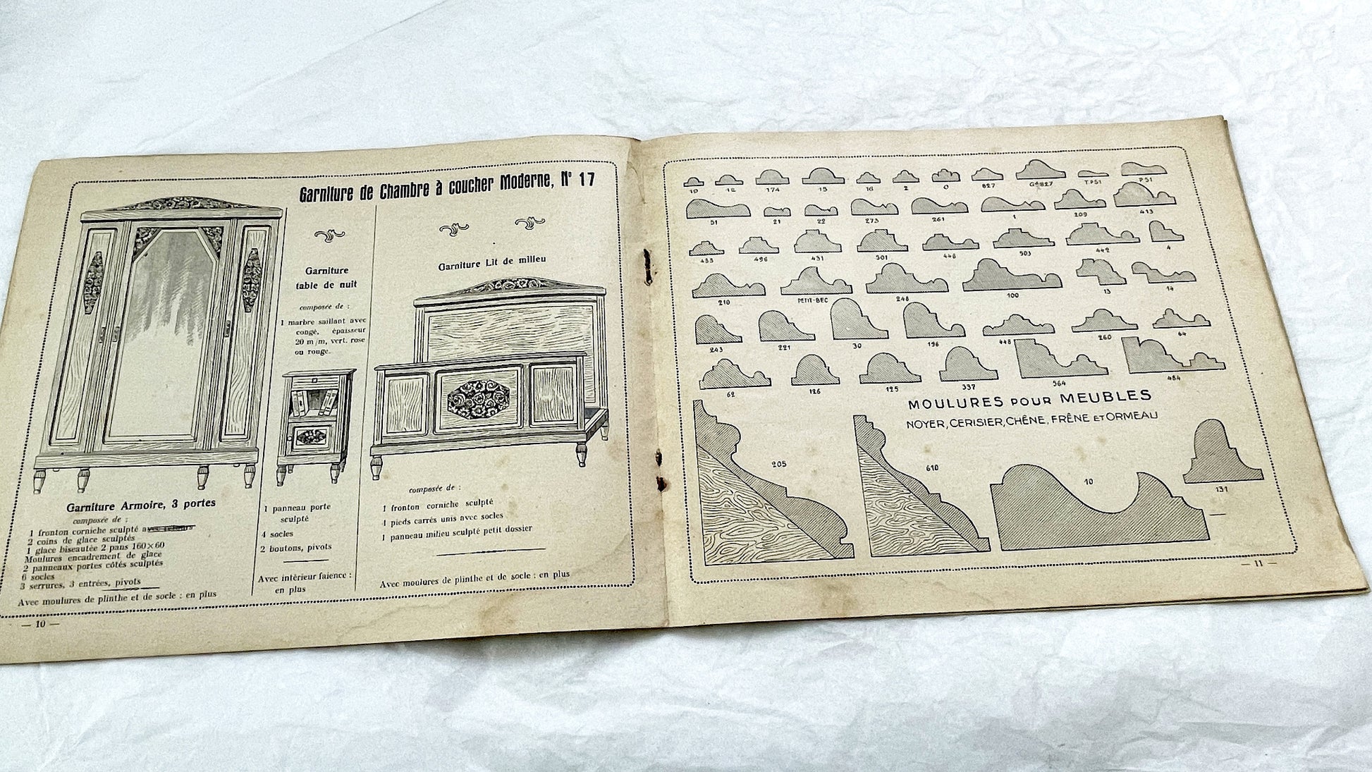 1930s - Vintage French Cabinetry Catalog Album - Antique Furniture Hardware - Wood Turnings - Sculptures - Architectural Moldings