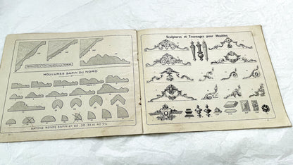 1930s - Vintage French Cabinetry Catalog Album - Antique Furniture Hardware - Wood Turnings - Sculptures - Architectural Moldings
