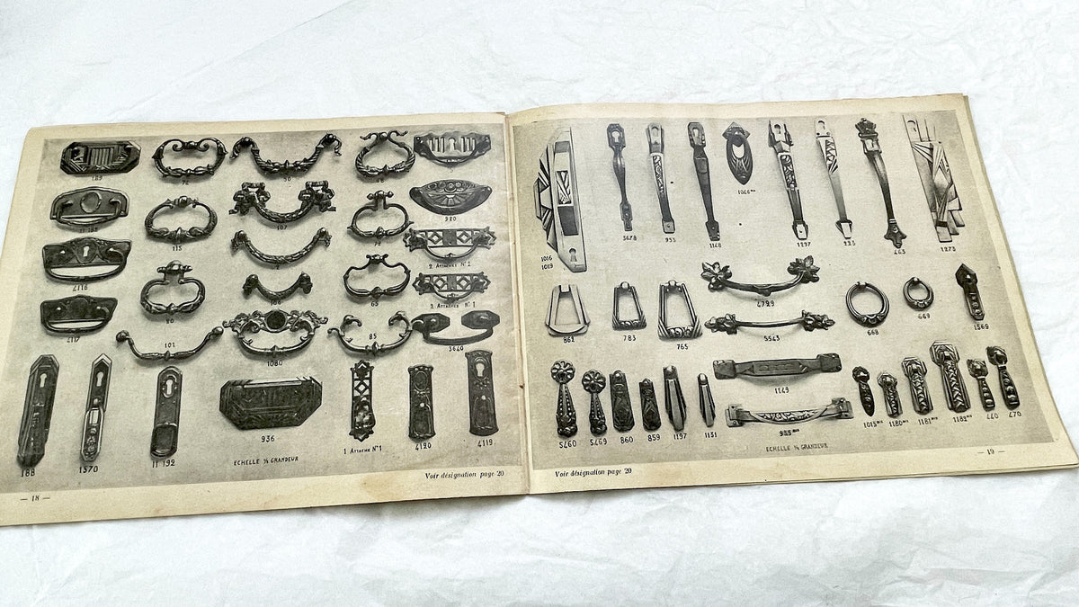 1930s - Vintage French Cabinetry Catalog Album - Antique Furniture Hardware - Wood Turnings - Sculptures - Architectural Moldings