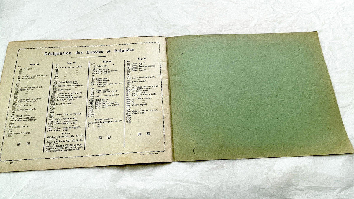 1930s - Vintage French Cabinetry Catalog Album - Antique Furniture Hardware - Wood Turnings - Sculptures - Architectural Moldings