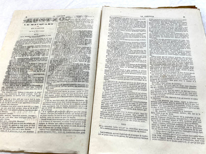 Late 19th century French 'Le Conteur' journal issue from 1881, featuring a detailed engraving of a domestic scene.