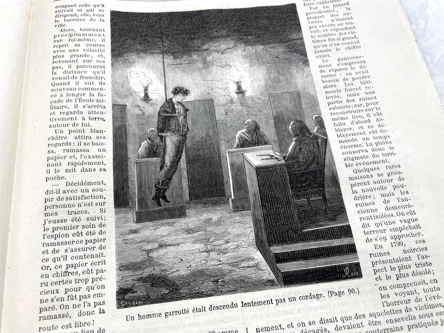 Late 19th century French 'Le Conteur' journal issue from 1881, featuring a detailed engraving of a domestic scene.