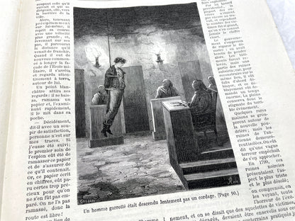 Late 19th century French 'Le Conteur' journal issue from 1881, featuring a detailed engraving of a domestic scene.