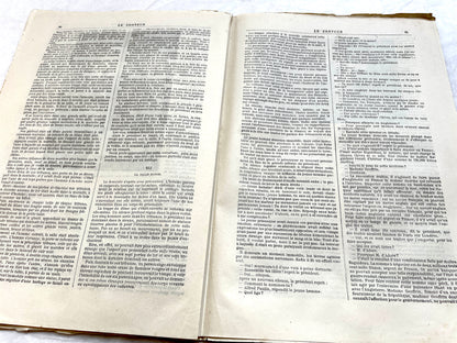 Late 19th century French 'Le Conteur' journal issue from 1881, featuring a detailed engraving of a domestic scene.