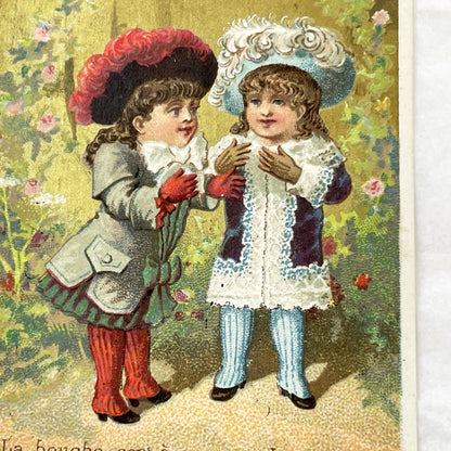 Late 19th - Antique French Chromo Cards - Victorian Children Illustrations - Humorous Sentimental Rhymes - Collectible Ephemera