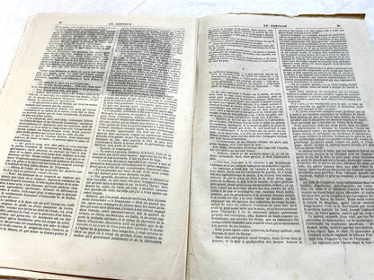 Late 19th century French 'Le Conteur' journal issue from 1881, featuring a detailed engraving of a domestic scene.