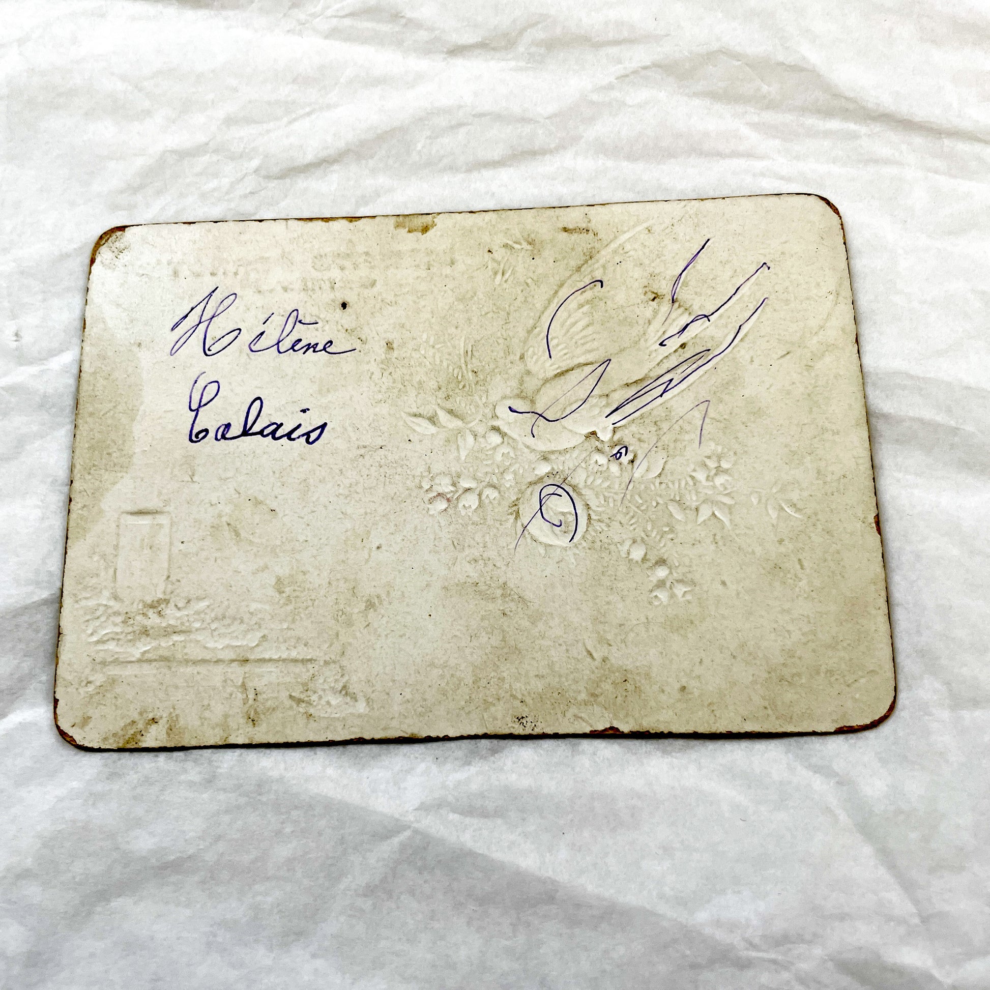 Late 19th - Biscuits Pernot Advertising Card Geneva - Vintage Chromo Trade Card Lake Geneva Swallows Roses - Collectible Ephemera Art