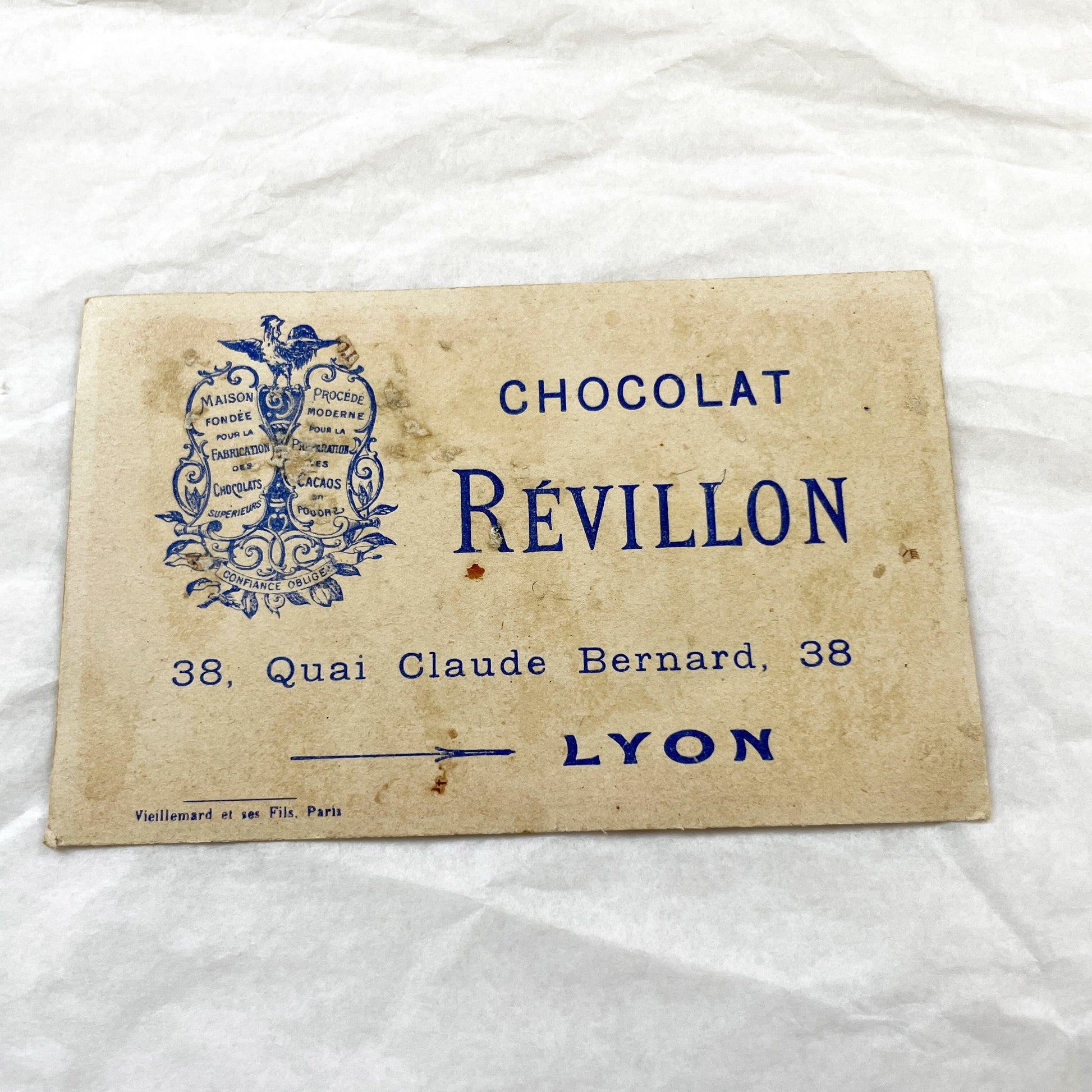 Late 19th - Two Chocolat Revillon Advertising Trade Cards - Antique French Chromos - Concert Salutiste - La Soupe - Vintage Paper Ephemera.