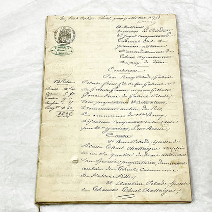 Mid 19th - 28-page Antique French Legal Document - Handwritten Judicial Records from 1862 - Civil Tribunal Case - Historic Collectible Paper