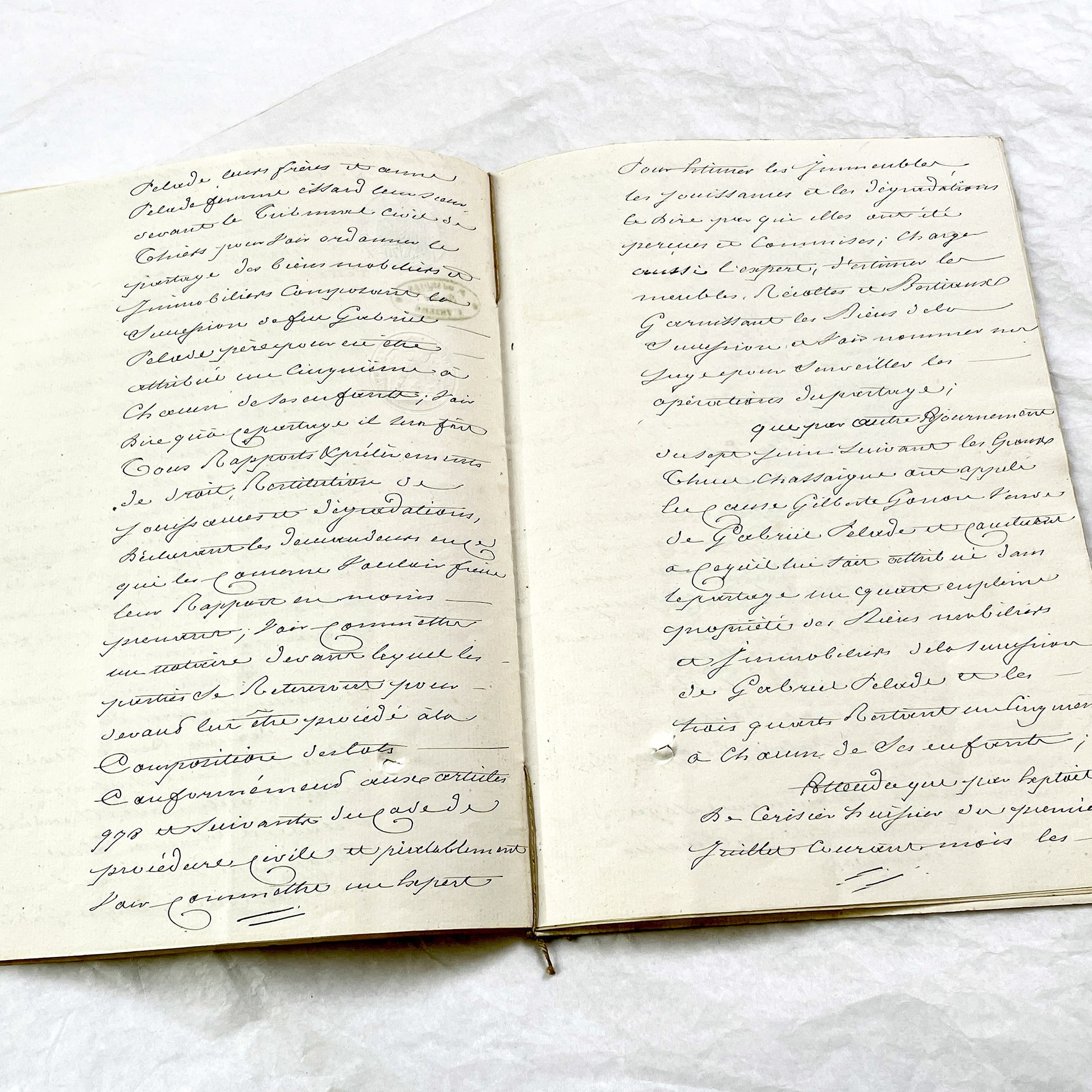 Mid 19th - 28-page Antique French Legal Document - Handwritten Judicial Records from 1862 - Civil Tribunal Case - Historic Collectible Paper