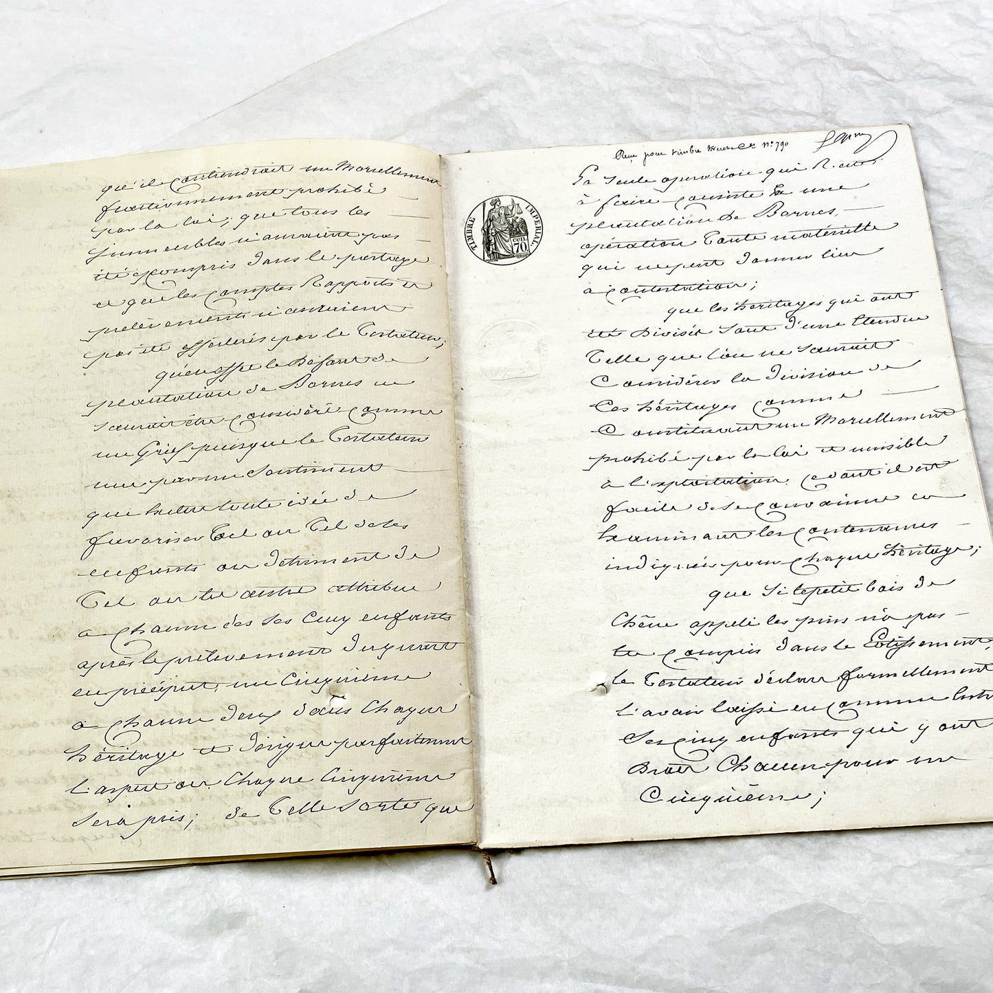 Mid 19th - 28-page Antique French Legal Document - Handwritten Judicial Records from 1862 - Civil Tribunal Case - Historic Collectible Paper