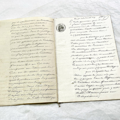 Mid 19th - 28-page Antique French Legal Document - Handwritten Judicial Records from 1862 - Civil Tribunal Case - Historic Collectible Paper