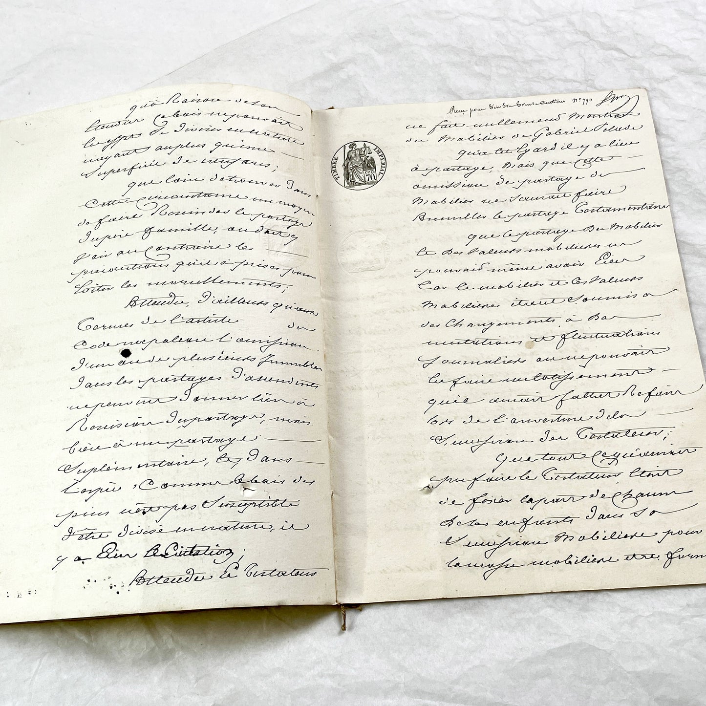 Mid 19th - 28-page Antique French Legal Document - Handwritten Judicial Records from 1862 - Civil Tribunal Case - Historic Collectible Paper