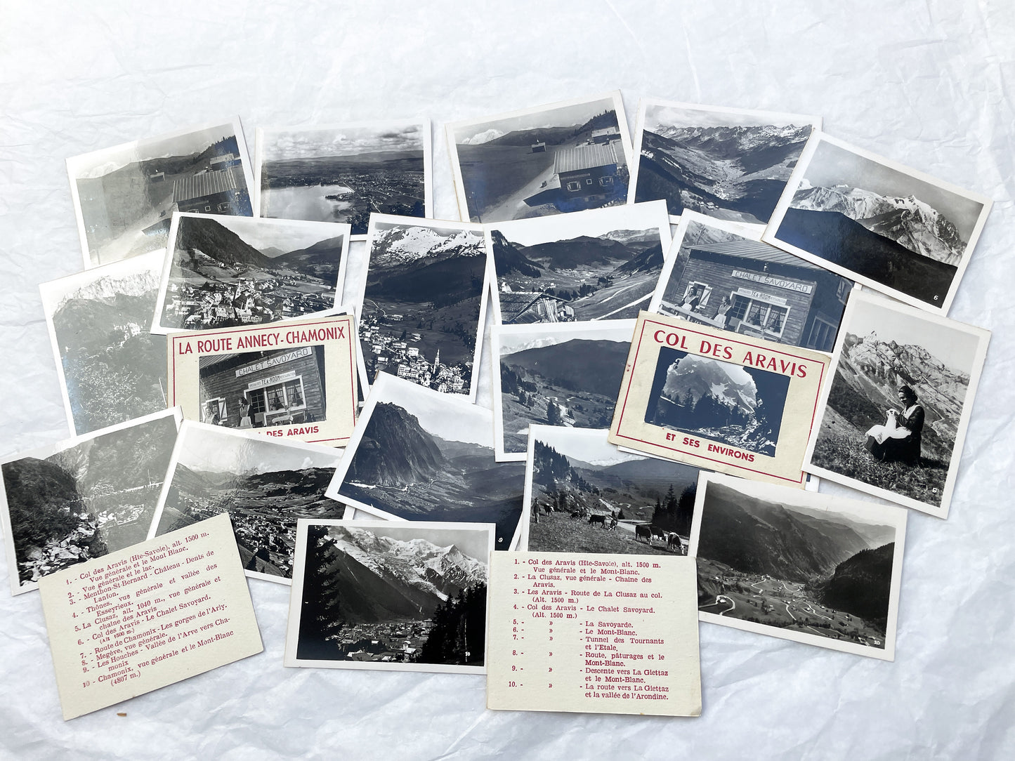 1950s - 20 Vintage French Alps Col des Aravis Photos - Annecy Chamonix Road - Scenic Views - Historic Savoie Travel Memorabilia