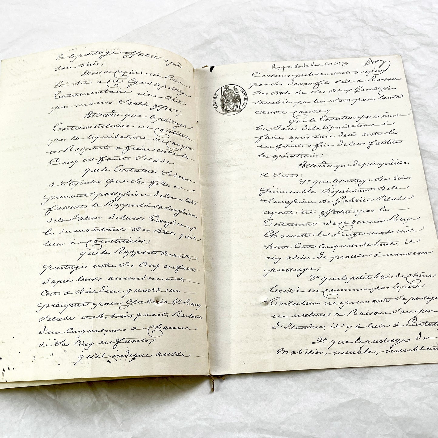 Mid 19th - 28-page Antique French Legal Document - Handwritten Judicial Records from 1862 - Civil Tribunal Case - Historic Collectible Paper