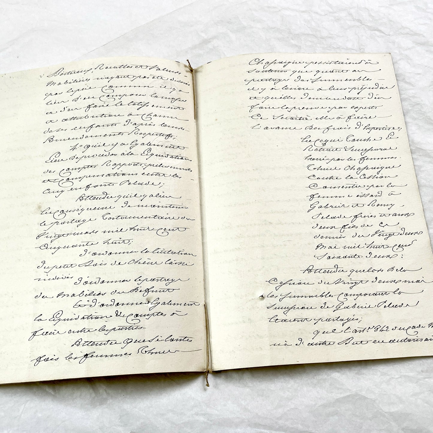 Mid 19th - 28-page Antique French Legal Document - Handwritten Judicial Records from 1862 - Civil Tribunal Case - Historic Collectible Paper