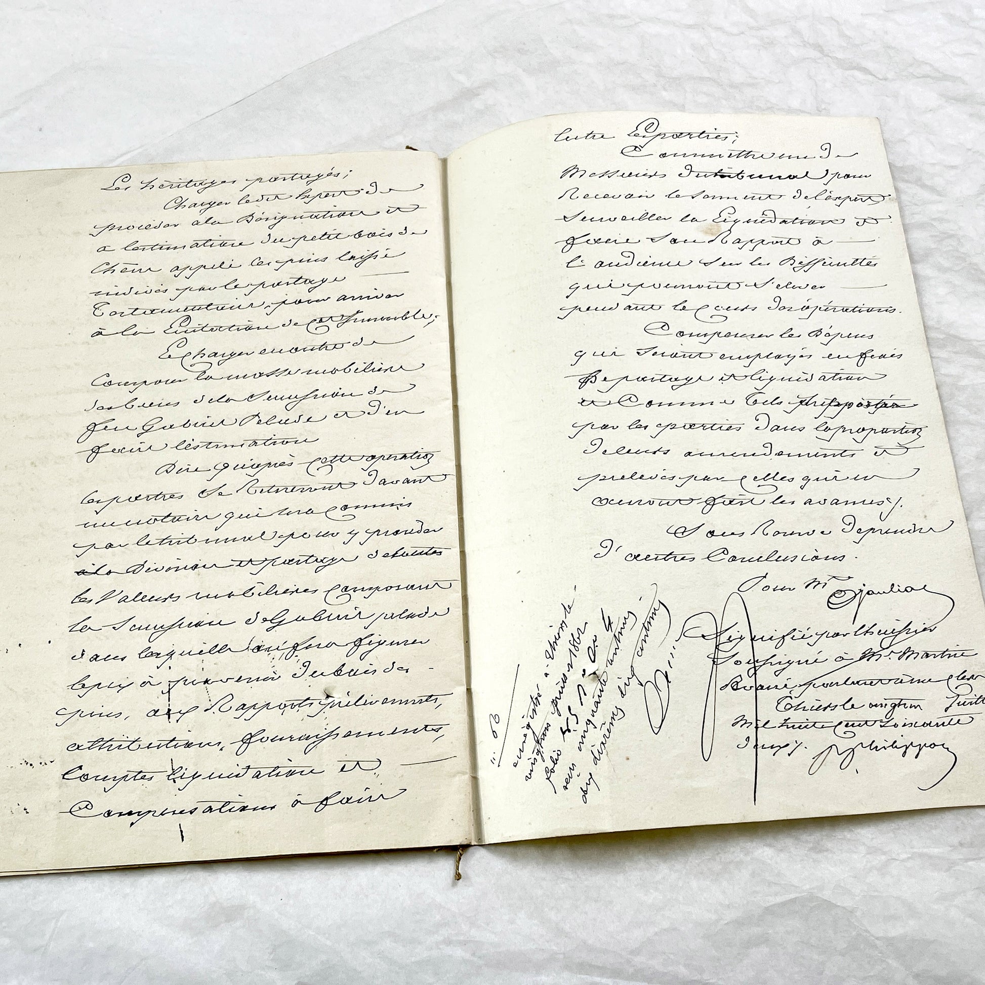 Mid 19th - 28-page Antique French Legal Document - Handwritten Judicial Records from 1862 - Civil Tribunal Case - Historic Collectible Paper