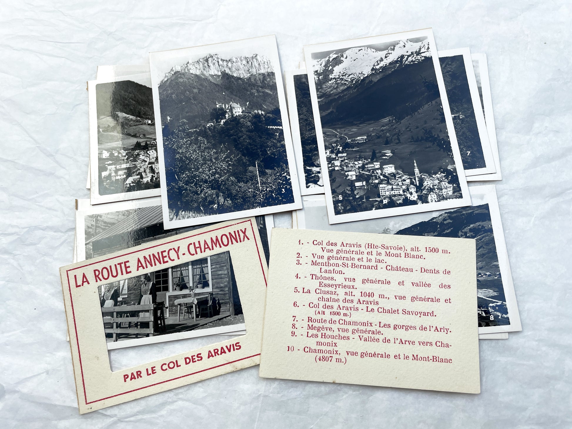 1950s - 20 Vintage French Alps Col des Aravis Photos - Annecy Chamonix Road - Scenic Views - Historic Savoie Travel Memorabilia