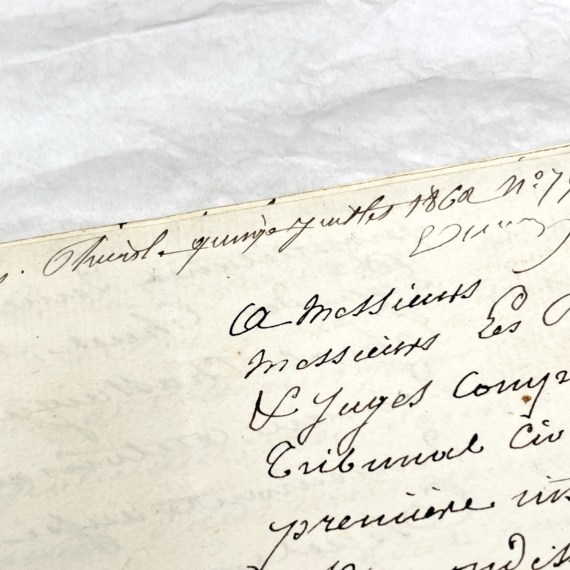 Mid 19th - 28-page Antique French Legal Document - Handwritten Judicial Records from 1862 - Civil Tribunal Case - Historic Collectible Paper