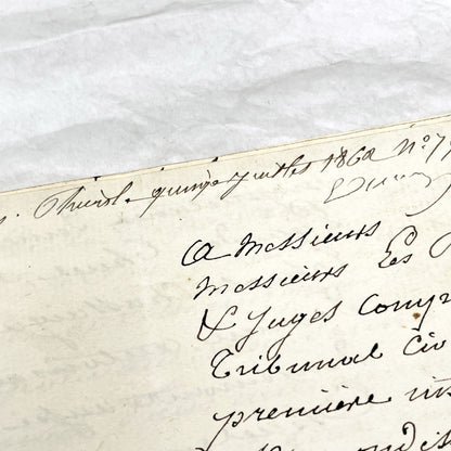 Mid 19th - 28-page Antique French Legal Document - Handwritten Judicial Records from 1862 - Civil Tribunal Case - Historic Collectible Paper