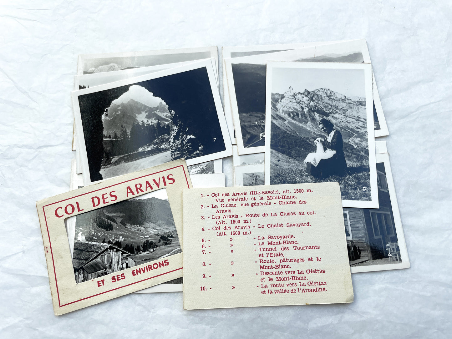 1950s - 20 Vintage French Alps Col des Aravis Photos - Annecy Chamonix Road - Scenic Views - Historic Savoie Travel Memorabilia