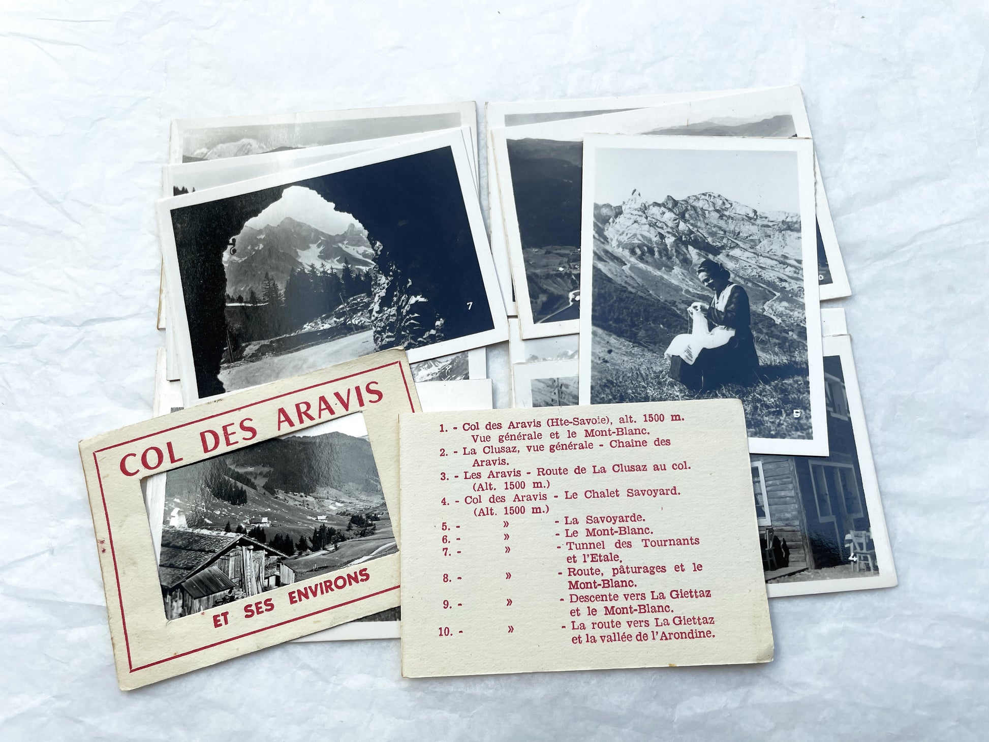 1950s - 20 Vintage French Alps Col des Aravis Photos - Annecy Chamonix Road - Scenic Views - Historic Savoie Travel Memorabilia