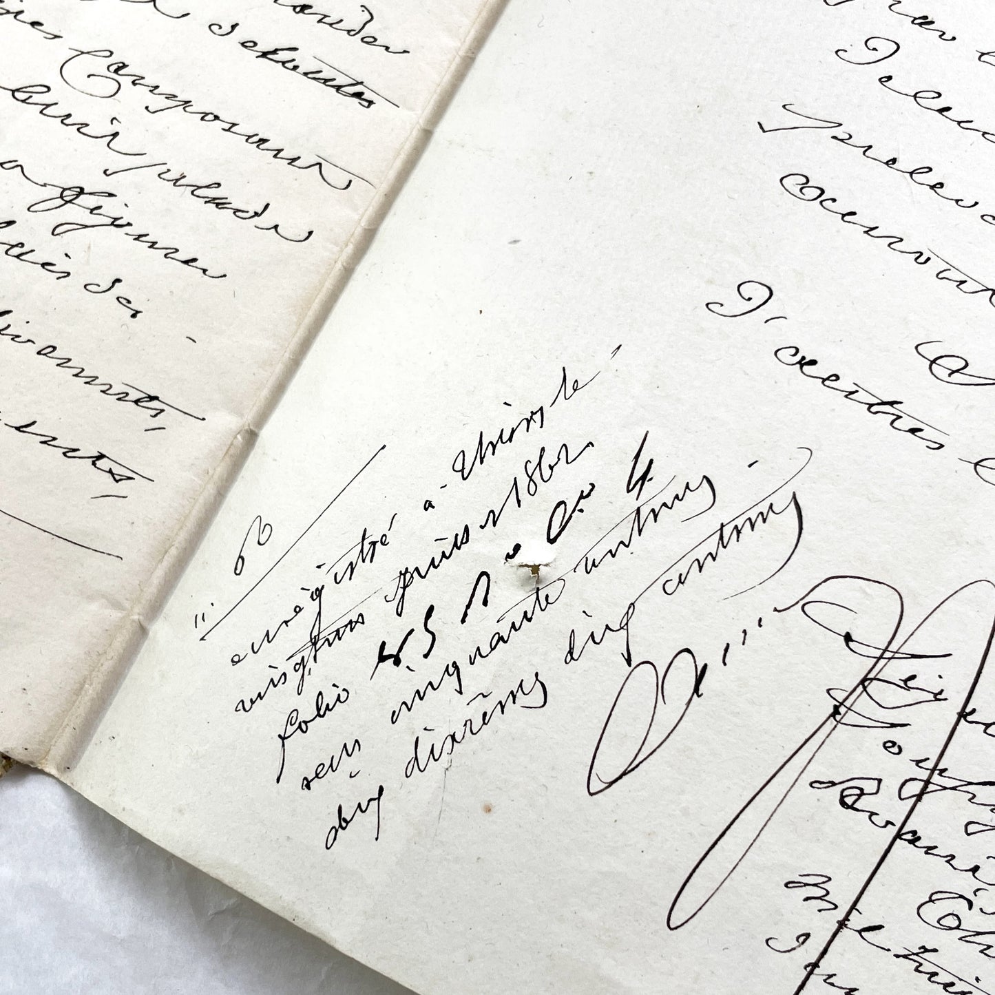 Mid 19th - 28-page Antique French Legal Document - Handwritten Judicial Records from 1862 - Civil Tribunal Case - Historic Collectible Paper