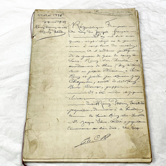Late 19th Century - French Legal Document - Final Judgment for Property Dispute - Historic Legal Record - 1896
