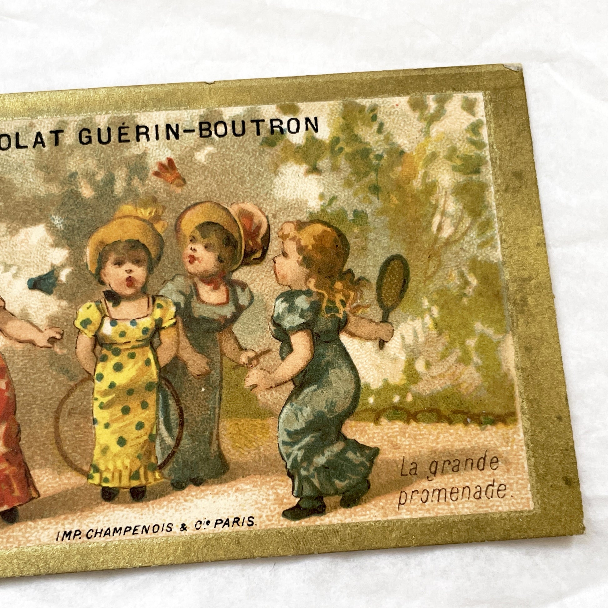 Late 19th Century - Three Advertising Chromos - Guerin-Boutron Chocolate - Children's Daily Life - Antique Ephemera - Lithograph Art