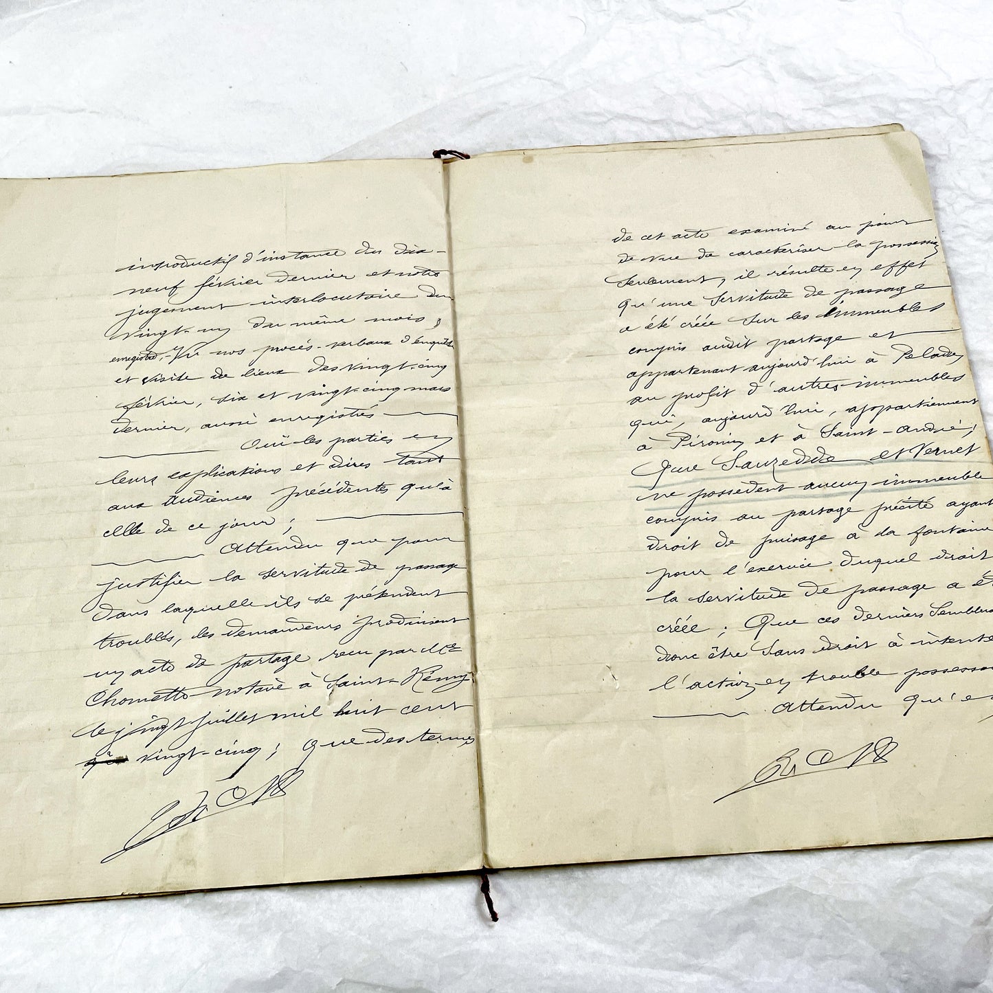 Late 19th Century - French Legal Document - Final Judgment for Property Dispute - Historic Legal Record - 1896