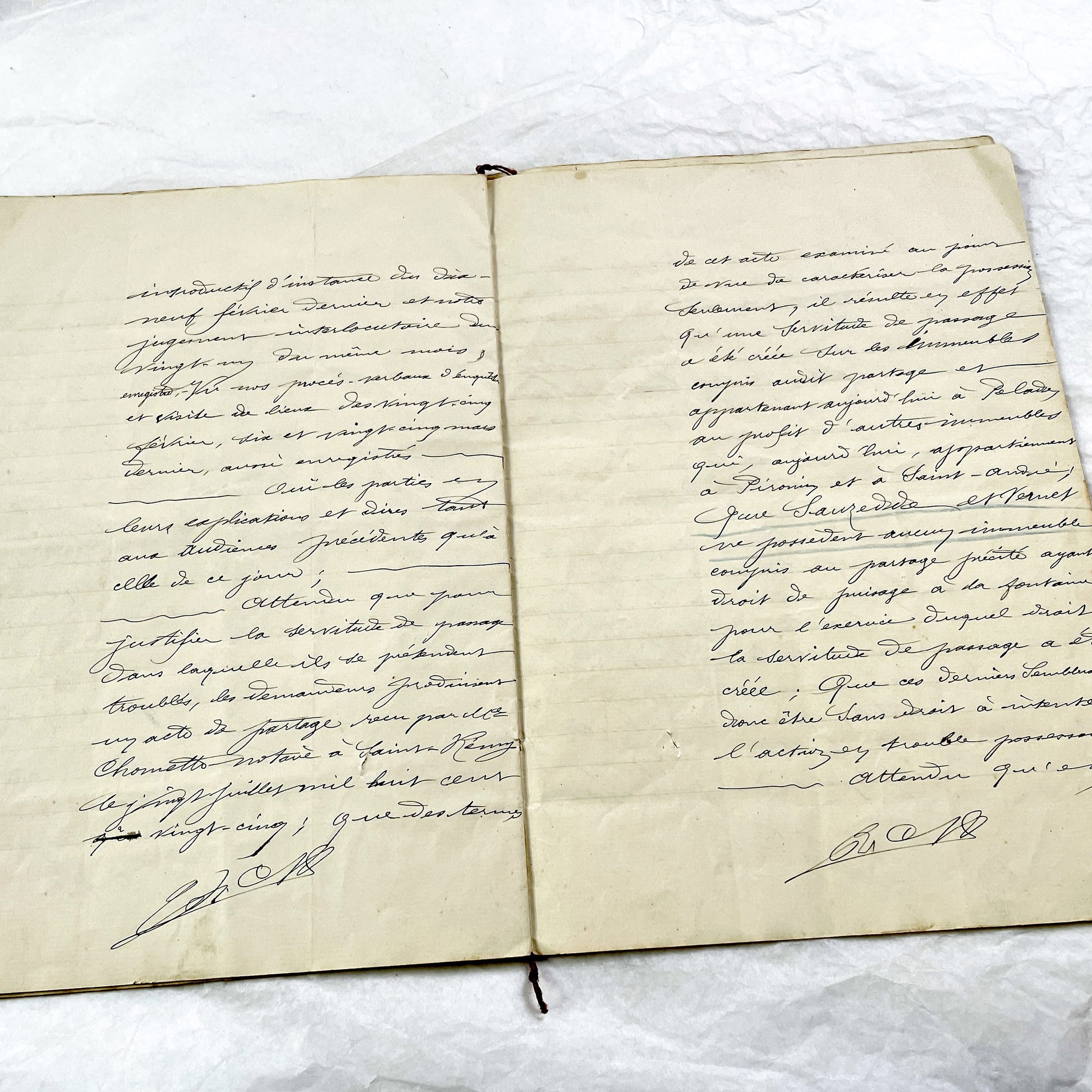 Late 19th Century - French Legal Document - Final Judgment for Property Dispute - Historic Legal Record - 1896