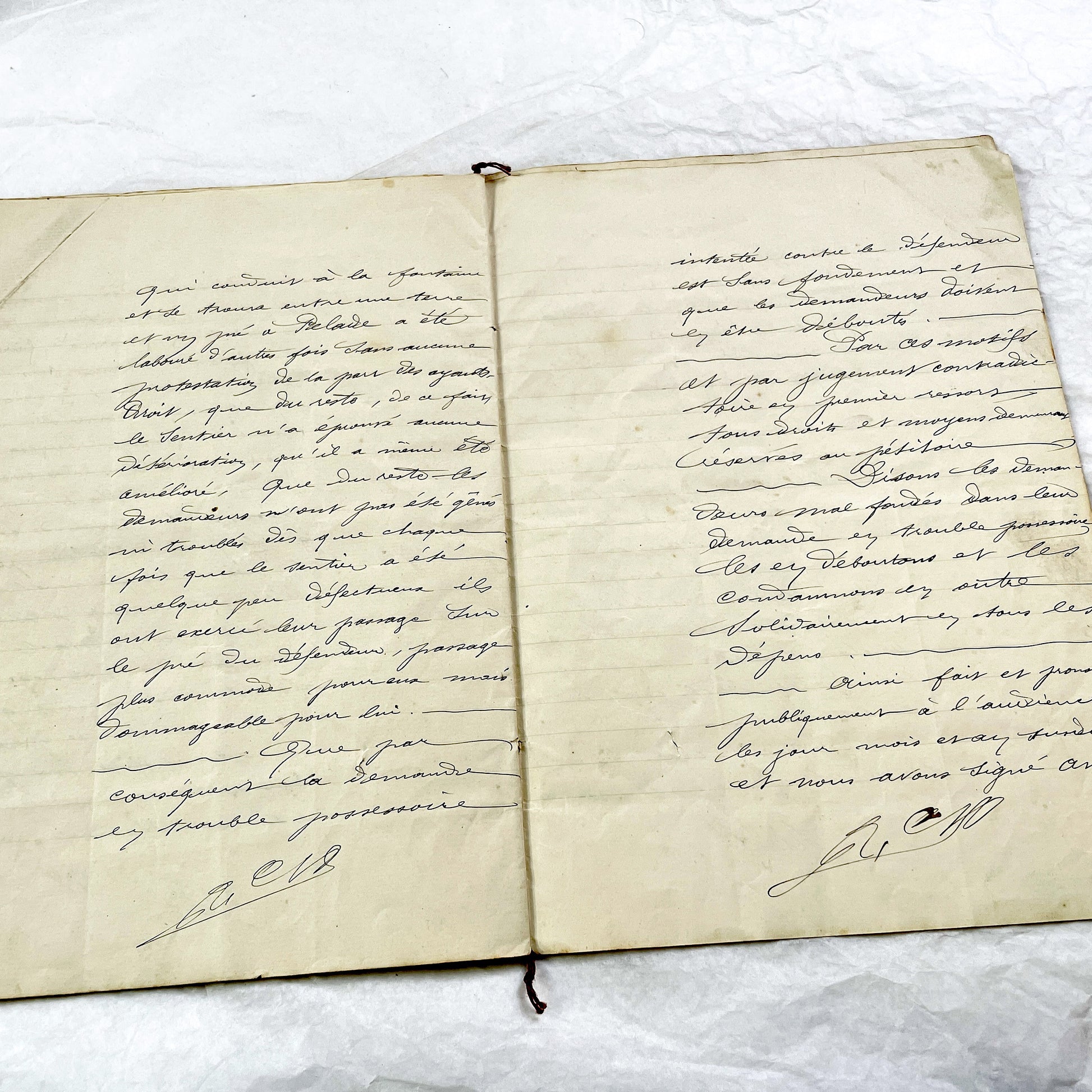 Late 19th Century - French Legal Document - Final Judgment for Property Dispute - Historic Legal Record - 1896