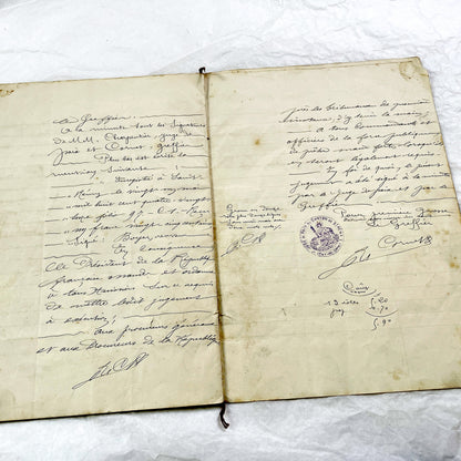 Late 19th Century - French Legal Document - Final Judgment for Property Dispute - Historic Legal Record - 1896