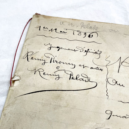 Late 19th Century - French Legal Document - Final Judgment for Property Dispute - Historic Legal Record - 1896