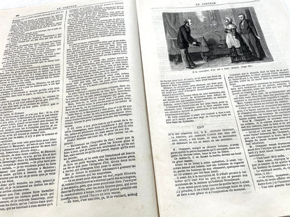 Late 19th Century French periodical, 'Le Conteur' from 1881, with an illustration of a domestic scene.