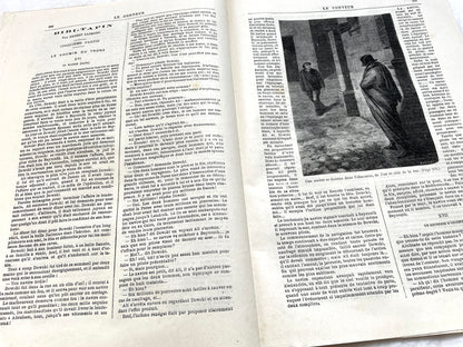 Late 19th Century French periodical, 'Le Conteur' from 1881, with an illustration of a domestic scene.