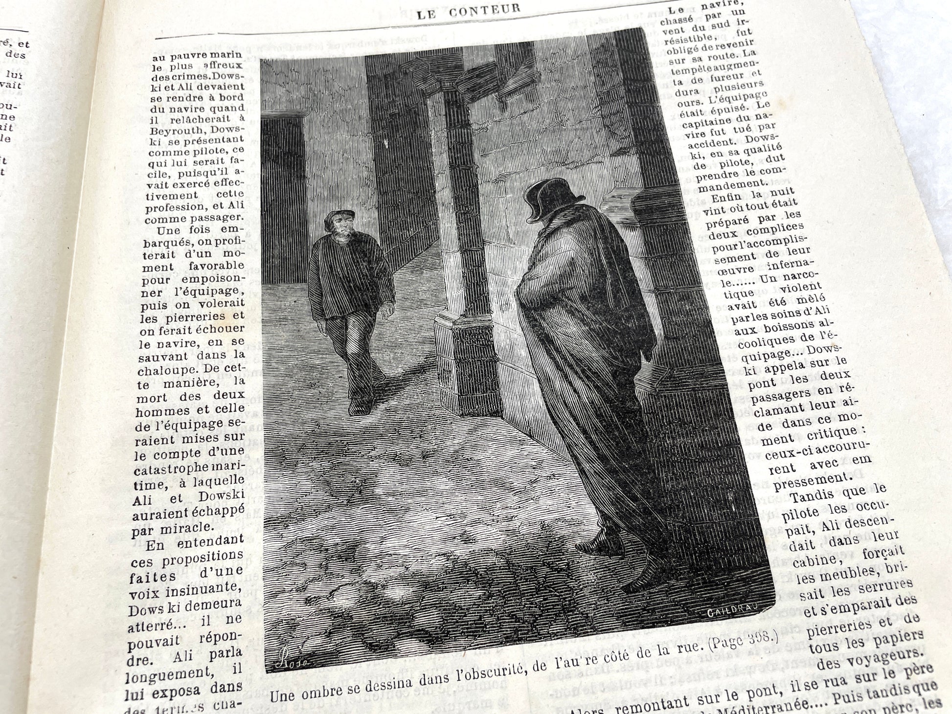 Late 19th Century French periodical, 'Le Conteur' from 1881, with an illustration of a domestic scene.