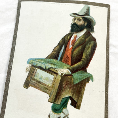 Late 19th Century - Folk Musician Chromolithograph Prints - Traditional Costumes - Set of Two Vintage Art Collectibles
