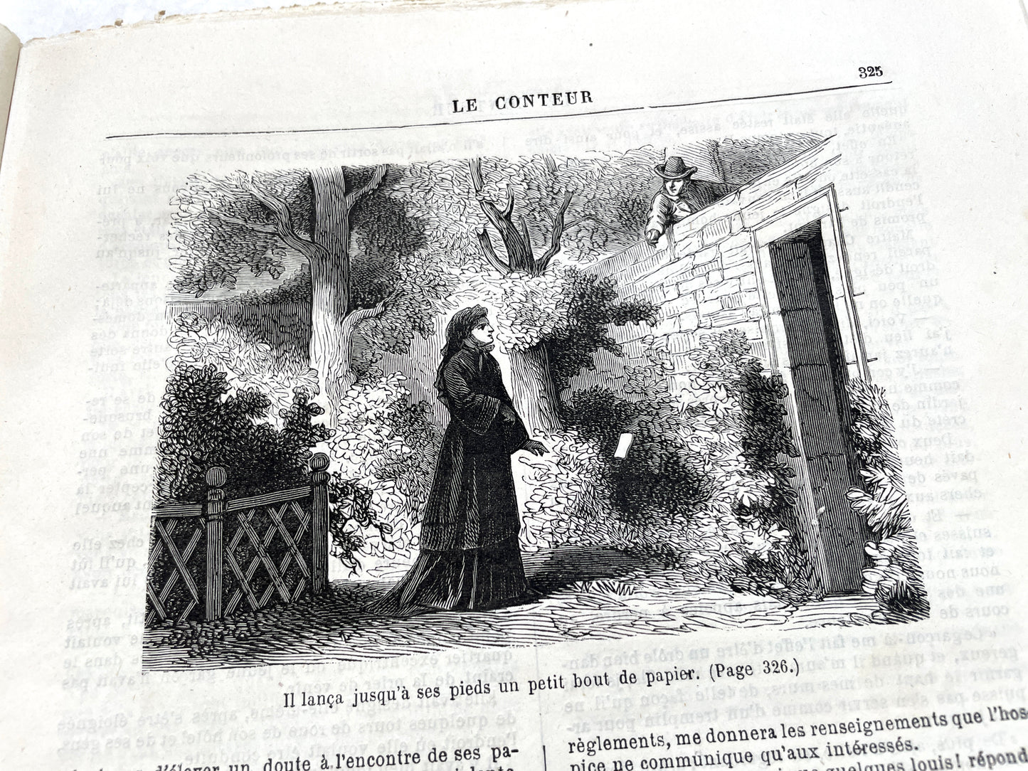 Late 19th French journal 'Le Conteur' from 1881, featuring an illustrated cover with two figures indoors.