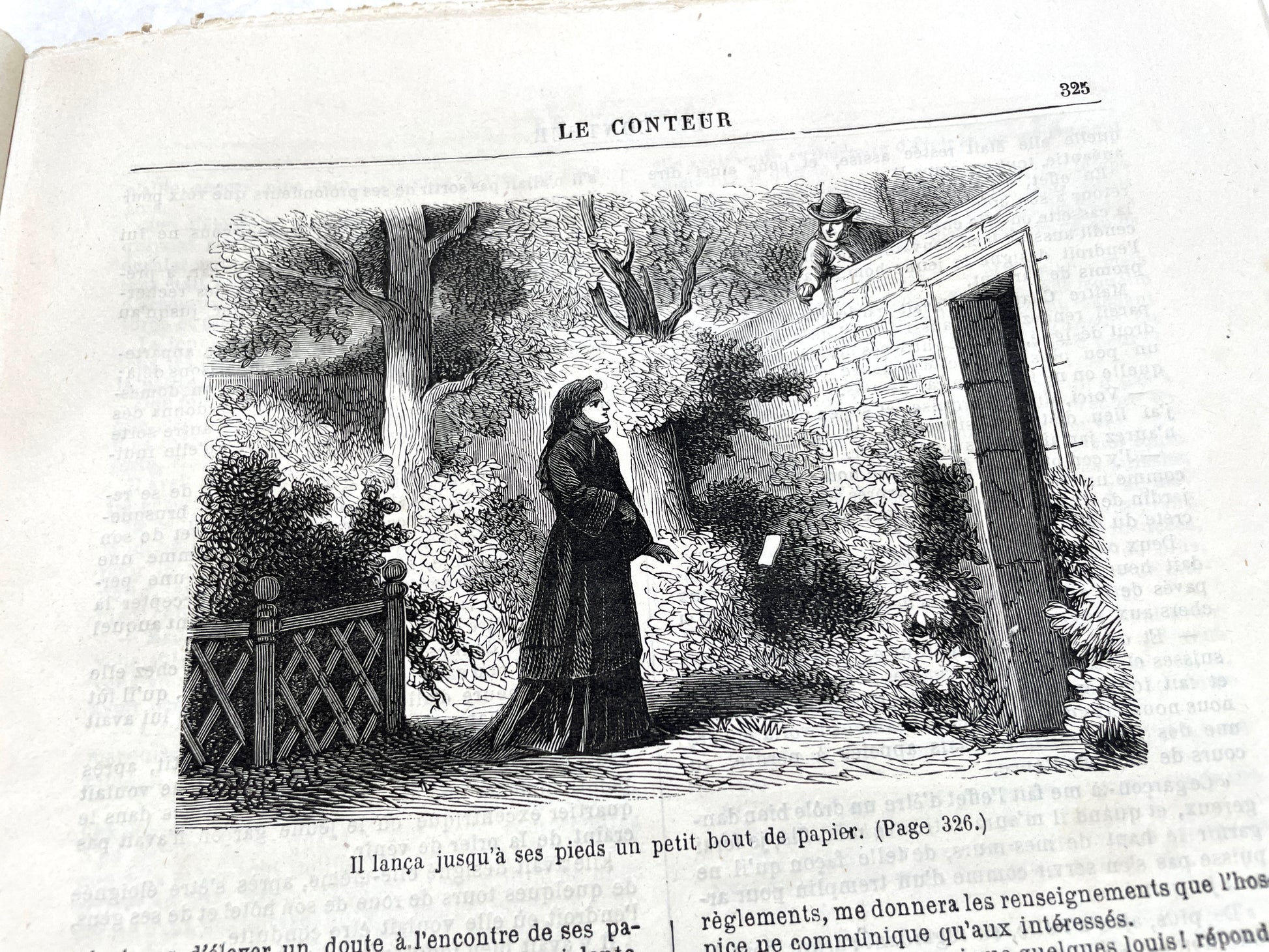 Late 19th French journal 'Le Conteur' from 1881, featuring an illustrated cover with two figures indoors.