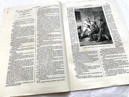 Late 19th French journal 'Le Conteur' from 1881, featuring an illustrated cover with two figures indoors.